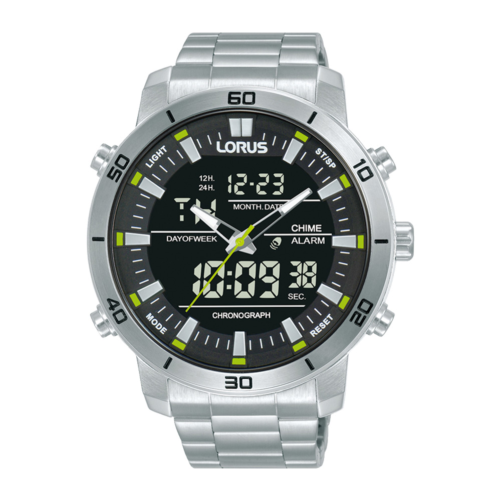 ローラスRW651AX9 Analog-Digital Chronograph Herrenuhr 46mm 10ATM-